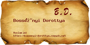Bossányi Dorottya névjegykártya